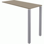 TABLE LOUNGE 2 PIEDS L140 X P60 X H105 CHÊNE GRIS / ALU