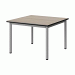 TABLE MALIBU 80X80 T2 4P STRA ANTIB ACACIA/NOIR GRIS 9006