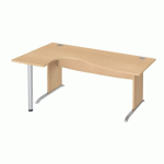 BUREAU COMPACT EXCELLENS L 180 CM RETOUR GAUCHE PIÈTEMENT L HÊTRE