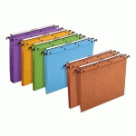 LOT DE 25 - DOSSIER SUSPENDU POUR TIROIRS KRAFT ULTIMATE AZO ELBA FOND 15 MM ORANGE