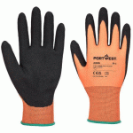 LOT DE 24 - PORTWEST A335 GANT DERMI-GRIP NPR15 NITRILE SABLÉ ORANGE/NOIR - TAILLE XS - LA PAIRE