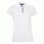 POLO PERSONNALISABLE FEMME BLANC MULTITECH PES