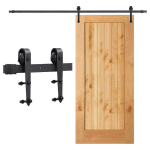 EINFEBEN - RAIL PORTE COULISSANTE SYSTÈME DE PORTE COULISSANTE ENSEMBLE D'ACCESSOIRES POUR RAIL EN BOIS VERRE 150KG PFEIL 183CM - LE NOIR