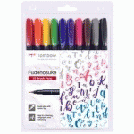 TOMBOW STYLO DE CALLIGRAPHIE FUDENOSUKE, DURETÉ 1, SET DE 10