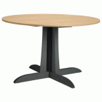 TABLE MIKADO Ø120 CM STRATIFIÉ ABS - ÉRABLE/ANTHRACITE - SUNSET CREATION