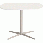 TABLE TAMARIS 100 X 100 PL.BLANC/BLANC PIET.SABLE/BLANC