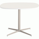TABLE TAMARIS 100 X 100 PL.BLANC/BLANC PIET.SABLE/BLANC - CLEN