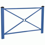 BARRIÈRE PAGODE 1.58 M - 2 POMMEAUX NOIRS - ZINC BLEU 5010 - PROCITY