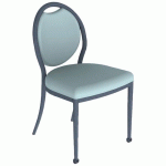 CHAISE 260 MOB ALU ASS/DOS GINKGO AIGUE MARINE 4P NOIR SABLÉ - MOBIDECOR