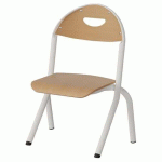 CHAISE MALIBU AST - T1 - ASS/DOS HÊTRE / ALU BLANC 9016 - MANUTAN EXPERT