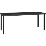 TABLE À DÎNER DE JARDIN NOIR 180X70X73 CM RÉSINE TRESSÉE