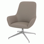 FAUTEUIL CITY DOSSIER MOYEN PIED ALU ENDUIT PVC TAUPE - QUADRIFOGLIO