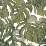 PAPIER PEINT JUNGLE PAPIER PEINT TROPICAL PAPIER PEINT EXOTIQUE TAPISSERIE JUNGLE TAPISSERIE TROPICALE GRIS VERT BLANC - 10,05 X 0,53 M - BRICOFLOR