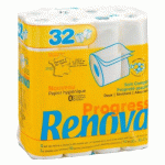 PAPIER TOILETTE DOUBLE ÉPAISSEUR RENOVA PROGRESS - 32 ROULEAUX DE 140 FEUILLES