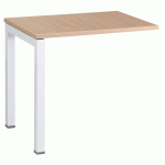 RETOUR SUSPENDU ARKO L 80 X P 60 CM PLATEAU CHÊNE CLAIR PIÉTEMENT MÉTAL BLANC