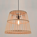 SUSPENSION FORME TAMBOUR EN BAMBOU NATUREL - MANUTAN COLLECTIVITÉS