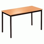 TABLE MODULAIRE DOMINO RECTANGLE - L. 120 X P. 60 CM - PLATEAU HETRE - PIEDS NOIRS