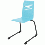 CHAISE COQUE YOGA PIÈTEMENT LUGE ACIER - BLEU LAGON/CARBONE