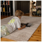 DELADECO - TAPIS MODERNE RECTANGLE INTÉRIEUR SMARTY SABLE 120X170 - SABLE