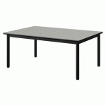 TABLE MALIBU 120X80 T1 4P STRA ISOS GRIS 1400/NOIR NOIR 9005