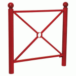 BARRIÈRE PROVINCE SIMPLE CROIX 1.07 M BOULE ZINC ROUGE 3004 - PROCITY