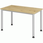 BUREAU DROIT PIEDS RONDS 120 CM CHÊNE