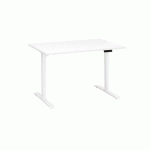 BUREAU RÉGLABLE EN HAUTEUR ÉLECTRIQUE BLANC ECLA ERGO PREMIUM 120 X 80 CM PIEDS BLANC