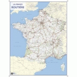 CARTE MURALE ROUTE DE FRANCE - PELLICULÉE FORMAT 66 X 84,5 CM - 4 ILLETS POUR SUSPENSION