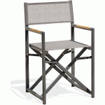 FAUTEUIL JARDIN PLIANT HONFLEUR GRIS ANTHRACITE - PARISGARDEN