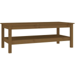 TABLE BASSE MARRON MIEL 110X50X40 CM BOIS MASSIF DE PIN