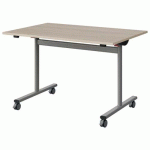 TABLE MALIBU RAB. 120X80 T6 DL STRA ABS ACACIA/GRIS 9006 - MANUTAN EXPERT