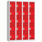 VESTIAIRE 4 COLONNES 300MM 5 CASES MORAILLON ROUGE - VINCO