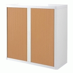 ARMOIRE À RIDEAUX DÉMONTABLE EASY OFFICE 104 X 110 CM CORPS BLANC - RIDEAUX HÊTRE