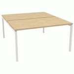 BUREAU BENCH L.140XP.163CM IDEA PIED 01 CHÊNE/BLANC - QUADRIFOGLIO