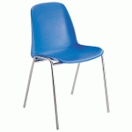 LOT DE 4 - CHAISE SORA - COQUE POLYPROPYLÈNE - PIEDS MÉTAL - BLEU