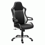 FAUTEUIL DE BUREAU GAMER MONZA SIMILI CUIR - AVEC ACCOUDOIRS ET APPUI-TÊTE - MÉCANISME SYNCHRONE - PIEDS ALUMINIUM