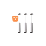 LOT DE 3 SUSPENSIONS TUBE BETA BLANC GU10 CÂBLE 1.45M - BLANC