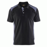 POLO PIQUÉ NOIR/GRIS TAILLE 4XL - BLAKLADER