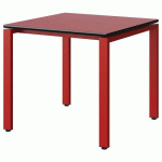 TABLE MALIBU 80X80 T5 SOUDÉ ST ANTIB ROU U321/NO ROUGE 3020