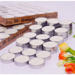 50 BOUGIES CHAUFFE PLATS DURÉE 4 HEURES PETITES CANDLES BLANCHES NON PERFUMEE GROS LOT SAC
