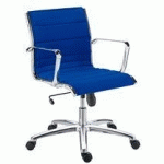 FAUTEUIL DE BUREAU SKY RETE TISSU BLEU - DOSSIER H 40 CM