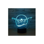 FORTUNEVILLE - 3D LAMPE ILLUSION OPTIQUE,3D LED VEILLEUSE,7 COULEURS TACTILE LAMPE DE CHEVET CHAMBRE TABLE ART DÉCO ENFANT LUMIÈRE DE NUIT ENFANTS