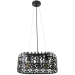 LAMPE À SUSPENSION MÉTALLIQUE MÉTAL ALESSANDRA NOIR MAT Ø46CM H: 177CM