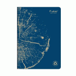 LOT DE 5 - CAHIER PIQUÉ FOREVER PREMIUM 100% RECYCLÉ A4 96 PAGES LIGNÉ PAPIER RECYCLÉ BLANC 90 G - BLEU COBALT