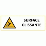 PANNEAU DE DANGER ISO EN 7010 - SURFACE GLISSANTE - W011  - 297 X 105 MM - VINYLE SOUPLE AUTOCOLLANT - LOT DE 3