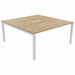 TABLE RÉUNION ASTRO ARCHE 160 X 163 CHÊNE VIEILLI/BLANC - BURONOMIC