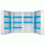 ARMOIRE À PHARMACIE BLANCHE VIDE 2 PORTES DOUBLES