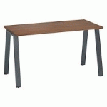 BUREAU DROIT INDIVIDUEL NOYER 140 X 60 CM, PIÉTEMENT MÉTAL ANTHRACITE - ARCH