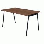 BUREAU SIMPLE 140X80 NOYER CANALETTO PIEDS GRIS OMBRE - QUADRIFOGLIO