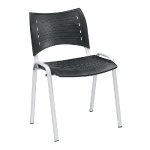 CHAISE COLLECTIVITÉS FUN - POLYPROPYLÈNE - NOIR - PIEDS MÉTAL ALU - LOT DE 4